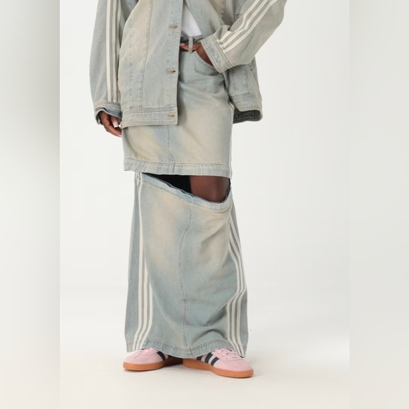 NWT Adidas Originals 2-in-1 Denim Skirt - Picture 5 of 16